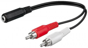 Adatt. Presa JACK 3,5 st / 2 spine RCA 0,2MT