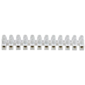 MORSETTIERA BIANCA 12 POLI 2,5 mm² in POLIPROPILENE 85°C 400V