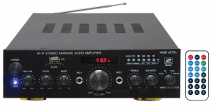 AMPLIFICATORE PA 2X50W STEREO CON MP3 SD USB 2 INGR. MIC FM GLEMM