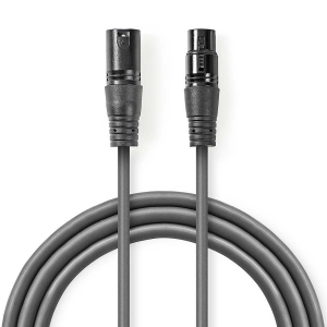 CAVO AUDIO STEREO DA XLR 3P MASCHIO A XLR 3P FEMMINA GRIGIO 20MT NEDIS