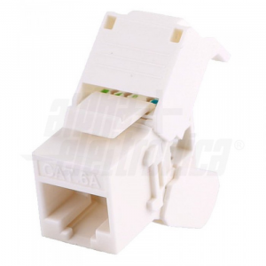Presa Keystone 8P8C RJ45 non schermata - Cat6a - UTP - Crimpaggio senza utensile - Bianca