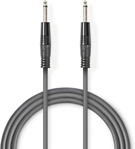 CAVO AUDIO MONO DA JACK 6,35mm MASCHIO A JACK 6,35mm MASCHIO GRIGIO 3mt NEDIS