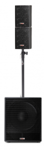 AUDIODESIGN TRIO F1 SISTEMA AMPLIFICATO SUBWOOFER 15"+2 SATELLITI DSP POTENZA MAX 2700W