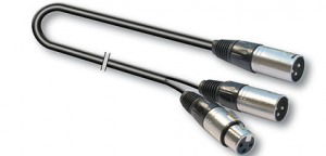 CAVO XLR MASCHIO A 2X XLR MASCHIO+FEMMINA STEREO 0,3MT AUDIODESIGN
