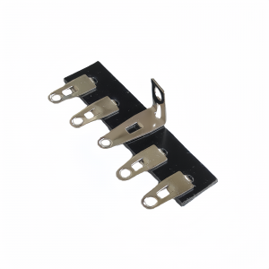 SCHEDA BASETTA STRIP 5 POSTI ALETTE PLACCATE ARGENTO MONTAGGIO IN ARIA PUNTO PUNTO