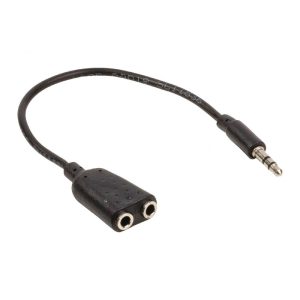 CAVO SDOPPIATORE STEREO JACK 3.5MM DA UN MASCHIO A DUE FEMMINE NICHELATO 20CM