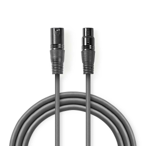 CAVO STEREO DA XLR 3P MASCHIO A XLR 3P FEMMINA BILANCIATO GRIGIO 15MT