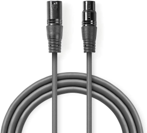 CAVO DIGITALE DMX 110OHM DA XLR MASCHIO A XLR FEMMINA GRIGIO 0,5MT