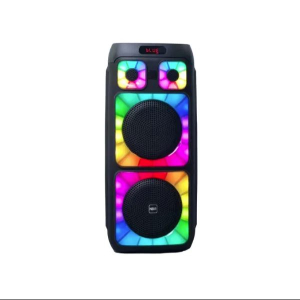 (copia) CASSA ATTIVA 2x8" RICARICABILE RGB BLUETOOTH FM AUX MIC IN REC USB MICRO SD MICROFONO