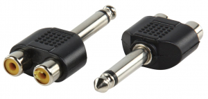 ADATTATORE MONO-AUDIO 6.35 MM MASCHIO - 2X RCA FEMMINA NERO