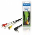 CAVO AUDIO VIDEO COMPOSITO MASCHIO DA 3,5MM 4 POLI - 3X RCA MASCHIO 1Mt NERO