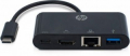 HUB USB-C™ -> 4 PORTE HDMI - USB-C - RJ45 - USB-A, NERO - HP