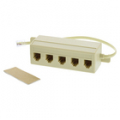 SPLITTER TELEFONICO RJ11 MASCHIO - 5X RJ11 FEMMINA 0.20 M AVORIO