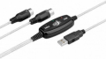 CONVERTITORE DA USB A MIDI, TRASPARENTE, 1.5 M, SACCHETTO DI PLASTICA - SPINA USB 2.0 (TIPO A) > SPINA MINI DIN 5 (MIDI) + SPINA MINI DIN 5 (MIDI)