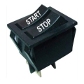 DOPPIO PULSANTE A BILANCIERE START/STOP 8A 250VAC - NERO