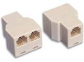 Goobay Adattatore T bianco Protezione antipolvere - Presa RJ11/RJ14 (6P4C) > 2 prese RJ11/RJ14 (6P4C)