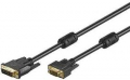 Goobay Cavo DVI-I/VGA FullHD, dorato, 5 m, nero Spina DVI-A (12+5 pin) > Spina VGA (15-pin)