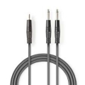 CAVO AUDIO 2 JACK 6,35mm MONO MASCHIO JACK 3,5mm STEREO MASCHIO 3mt NEDIS