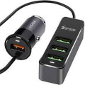 CARICABATTERIE USB 4 PORTE PER AUTO 9,6A NERO