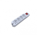MULTIPRESA 4 PRESE BIPASSO/SCHUKO 10/16A CON INTERRUTTORE LUM. BIANCO SENZA CAVO MAX 3500W