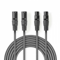 CAVO AUDIO 2 XLR MASCHIO 2 XLR FEMMINA 1,5MT BILANCIATO