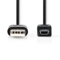 Cavo USB 2.0A Maschio - Mini Maschio a 5 Pin 1.0mt Nero