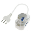 MULTIPRESA 1PR.SCHUKO+2PR.BIVALENTI.SP 16A 2P+T CON CAVO 1,3mt BIANCA