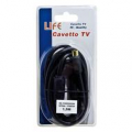 CAVETTO TV 1,5m SP-SP HI-QUALITY NERO BLISTER CONNETTORI DORATI FERRITI