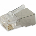 CONNETTORE PLUG RJ45 PASS passante Cat6 AWG 24-26 FTP SCHERMATO