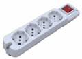 MULTIPRESA 4 PRESE BIPASSO / SCHUKO BIANCA INTERR LUMINOSO CAVO 3X1.5MM - 1,5MT