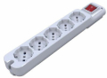 MULTIPRESA 5 PRESE BIPASSO / SCHUKO BIANCA INTERR LUMINOSO CAVO 3X1.5MM - 1,5MT