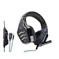 CUFFIE GAMING CON MICROFONO E LED BLU - CAVO USB E JACK 3,5MM