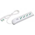 MULTIPRESA 4 POSTI SCHUKO+BIPASSO SPINA 10A 90° CON INTERRUTTORE