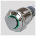 INTERRUTTORE ANTIVANDALO IN METALLO 3 CONTATTI ANELLO LED VERDE 230VAC 3A