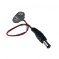 CLIP 9V ORIZZONTALE CON SPINA DC 5,5X2,1MM