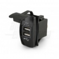 Caricatore con due uscite USB DA PANNELLO - 5Vdc 3,1A Max. - Ingresso 12-28V