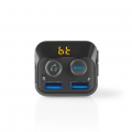 NEDIS Trasmettitore FM audio per auto Fisso | Chiamata a mani libere | 1.0 " | Screen LED | Bluetooth® | Ricarica USB | Aumento dei bassi | Nero