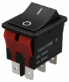 DOPPIO DEVIATORE a BILANCIERE DOPPIO CONTATTO ON-ON DPDT IP55 22A 250V NERO