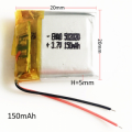 BATTERIA 3,7V 150mAh LiPo PIATTE 502020