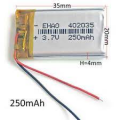 BATTERIA 3,7V 250mAh LiPo PIATTE 402035