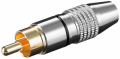 SPINA RCA struttura in metallo con contatti dorati per cavi di ø 6,5mm NERA