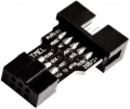 MODULO ADATTATORE DA 10 PIN A 6 PIN AVRISP USBASP STK500 NERO