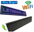 INSEGNA LUMINOSA SCORREVOLE A LED 200x40 BLU WIFI DA ESTERNO