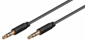 CAVO AUDIO AUX JACK 3,5mm SLIM CU NERO 1MT