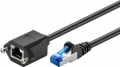 PROLUNGA LAN CAT6A S/FTP (PiMF) RJ45 con flangia di montaggio 1MT NERA