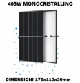 PANNELLO SOLARE FOTOVOLTAICO MONOCRISTALLINO 405W 22,6V 175x110x30