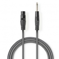CAVO AUDIO XLR FEMMINA JACK 6,35mm MASCHIO 3mt SBILANCIATO NEDIS
