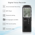REGISTRATORE VOCALE DIGITALE PROFESSIONALE 8GB REGISTRAZIONE TELEFONICA MP3 WAW