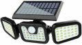 Faretto led solare luce fredda sensore movimento tripla testa orientabile 2,5W