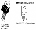 BYV32F DIODO RADDRIZZATORE 200V 12A CATODO COMUNE
